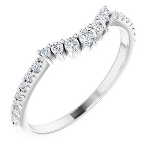 14K White 1/3 CTW Lab-Grown Diamond Contour Band - BN & CO JEWELRY