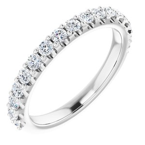 14K White 6x6 mm Cushion 1/2 CTW Diamond Matching Band - BN & CO JEWELRY
