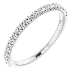 14K White 1/4 CTW Diamond Complete Matching Band - BN & CO JEWELRY