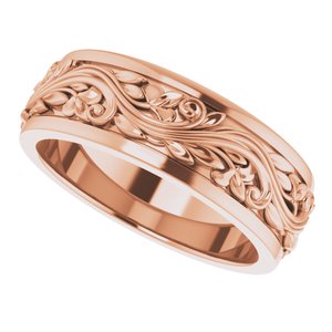 14K Rose 7 mm Sculptural Band - BN & CO JEWELRY