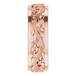 14K Rose 7 mm Sculptural Band - BN & CO JEWELRY