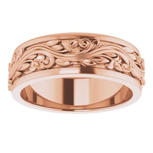 14K Rose 7 mm Sculptural Band - BN & CO JEWELRY