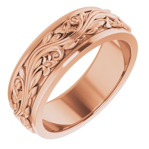14K Rose 7 mm Sculptural Band - BN & CO JEWELRY
