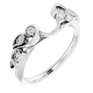 14K White 1/8 CTW Natural Diamond Ring Guard - BN & CO JEWELRY
