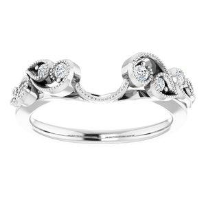 14K White 1/8 CTW Natural Diamond Ring Guard - BN & CO JEWELRY