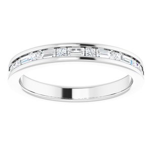 14K White 3/8 CTW Natural Diamond Channel Set Anniversary Band - BN & CO JEWELRY