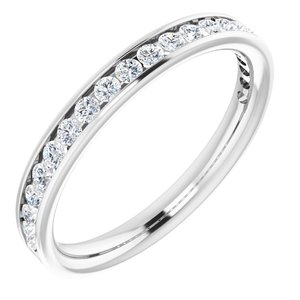 14K White 3/8 CTW Diamond Band for 6.5 mm Round Ring - BN & CO JEWELRY