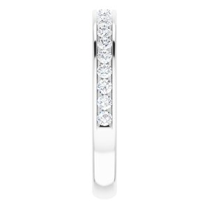 14K White 3/8 CTW Diamond Band for 6.5 mm Round Ring - BN & CO JEWELRY