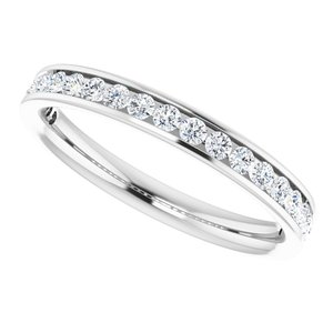 14K White 3/8 CTW Diamond Band for 6.5 mm Round Ring - BN & CO JEWELRY