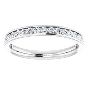 14K White 3/8 CTW Diamond Band for 6.5 mm Round Ring - BN & CO JEWELRY