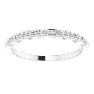 14K White .07 CTW Diamond Band for 6.5 mm Round Ring - BN & CO JEWELRY