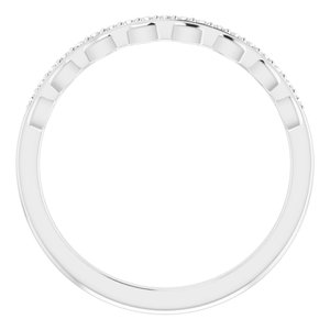 14K White .07 CTW Diamond Band for 6.5 mm Round Ring - BN & CO JEWELRY