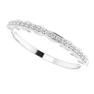 14K White .07 CTW Diamond Band for 6.5 mm Round Ring - BN & CO JEWELRY