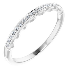 14K White .07 CTW Diamond Band for 6.5 mm Round Ring - BN & CO JEWELRY