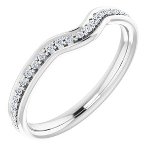14K White 1/8 CTW Diamond Band for 6 mm Round Ring - BN & CO JEWELRY