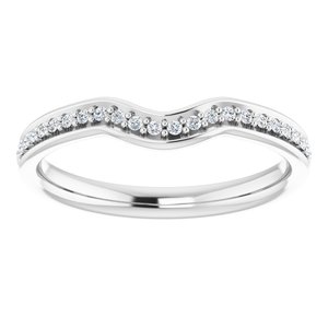 14K White 1/8 CTW Diamond Band for 6 mm Round Ring - BN & CO JEWELRY