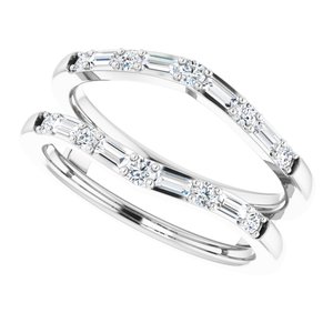 14K White 1/2 CTW Natural Diamond Ring Guard - BN & CO JEWELRY