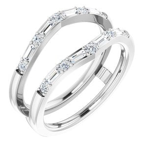 14K White 1/2 CTW Natural Diamond Ring Guard - BN & CO JEWELRY