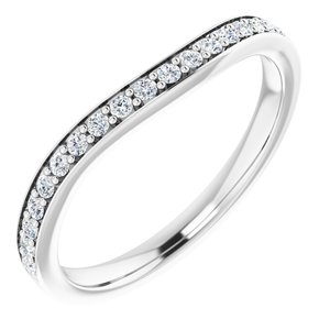 14K White 1/5 CTW Diamond Band for 5.5 mm Square Ring - BN & CO JEWELRY