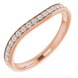 14K Rose 1/5 CTW Diamond Band for 5.5 mm Square Ring - BN & CO JEWELRY