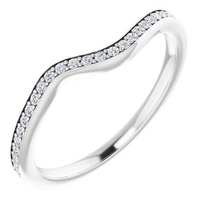 14K White 1/6 CTW Diamond Band for 6 mm Round Ring - BN & CO JEWELRY