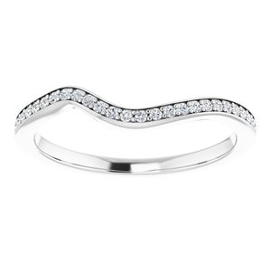 14K White 1/6 CTW Diamond Band for 6 mm Round Ring - BN & CO JEWELRY