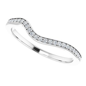 14K White 1/6 CTW Diamond Band for 6 mm Round Ring - BN & CO JEWELRY