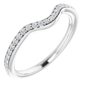 14K White 1/8 CTW Diamond Band for 5.8 mm Round Ring - BN & CO JEWELRY