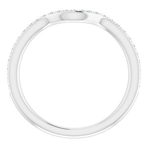 14K White 1/8 CTW Diamond Band for 5.8 mm Round Ring - BN & CO JEWELRY