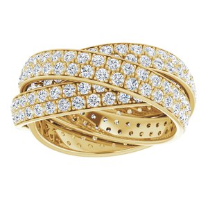 14K Yellow 3 1/3 CTW Natural Diamond 3-Band Rolling Ring - BN & CO JEWELRY