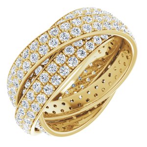14K Yellow 3 1/3 CTW Natural Diamond 3-Band Rolling Ring - BN & CO JEWELRY