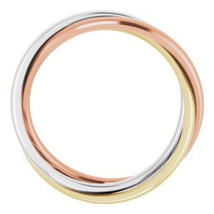 14K Tri-Color Three Band Rolling Ring Size 8 - BN & CO JEWELRY