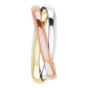 14K Tri-Color Three Band Rolling Ring Size 5.5 - BN & CO JEWELRY