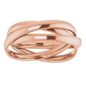 14K Rose Three Band Rolling Ring Size 6 - BN & CO JEWELRY