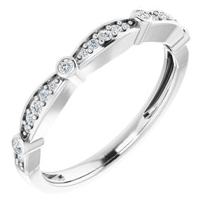 14K White 1/8 CTW Natural Diamond Stackable Anniversary Band - BN & CO JEWELRY
