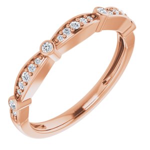 14K Rose 1/8 CTW Natural Diamond Stackable Anniversary Band - BN & CO JEWELRY