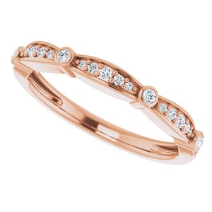 14K Rose 1/8 CTW Natural Diamond Stackable Anniversary Band - BN & CO JEWELRY