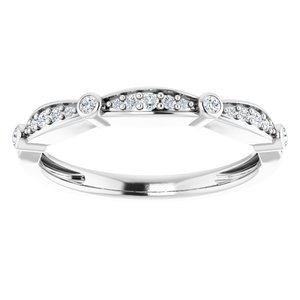 14K White 1/8 CTW Natural Diamond Stackable Anniversary Band - BN & CO JEWELRY