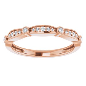 14K Rose 1/8 CTW Natural Diamond Stackable Anniversary Band - BN & CO JEWELRY