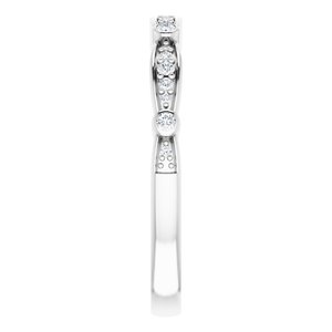14K White 1/8 CTW Natural Diamond Stackable Anniversary Band - BN & CO JEWELRY
