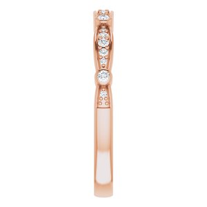 14K Rose 1/8 CTW Natural Diamond Stackable Anniversary Band - BN & CO JEWELRY