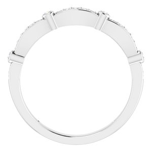 14K White 1/8 CTW Natural Diamond Stackable Anniversary Band - BN & CO JEWELRY