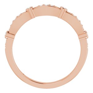 14K Rose 1/8 CTW Natural Diamond Stackable Anniversary Band - BN & CO JEWELRY