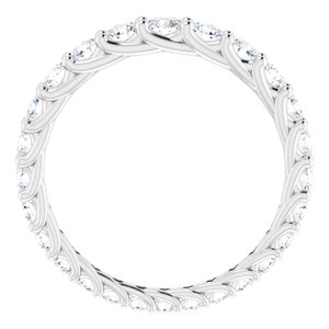 14K White 1 1/3 CTW Natural Diamond Graduated Eternity Band Size 7 - BN & CO JEWELRY