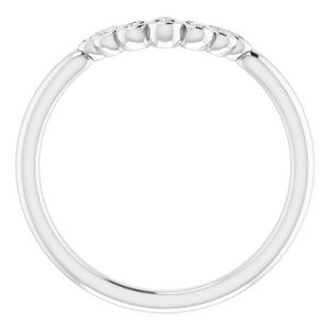 14K White .025 CTW Natural Diamond Vintage-Inspired Contour Band - BN & CO JEWELRY