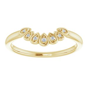 14K Yellow .025 CTW Natural Diamond Vintage-Inspired Contour Band - BN & CO JEWELRY