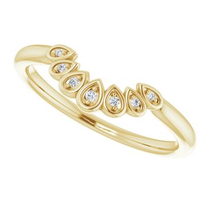 14K Yellow .025 CTW Natural Diamond Vintage-Inspired Contour Band - BN & CO JEWELRY
