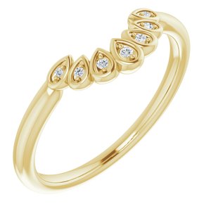 14K Yellow .025 CTW Natural Diamond Vintage-Inspired Contour Band - BN & CO JEWELRY