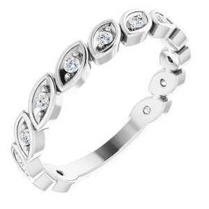 14K White 1/5 CTW Lab-Grown Diamond Anniversary Band - BN & CO JEWELRY