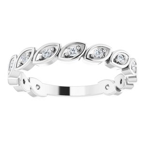 14K White 1/5 CTW Lab-Grown Diamond Anniversary Band - BN & CO JEWELRY